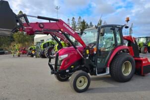 Yanmar YT359 Kiinteistötraktori, kauha ja Fransgård S-180K3